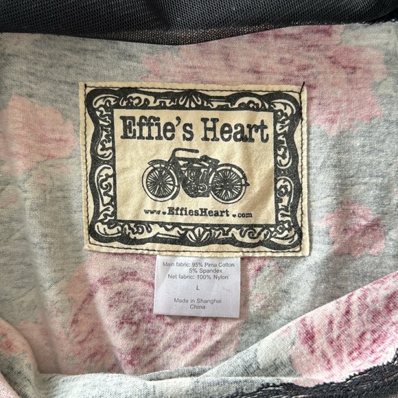 ❤️ Effie’s Heart black/red floral dress with mesh bodice and belt. Size L. - Picture 8 of 8